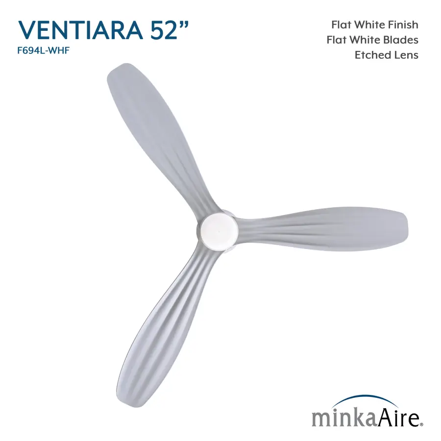 Ventiara 52" LED Flush Mount Indoor/Outdoor Ceiling Fan - Image 4