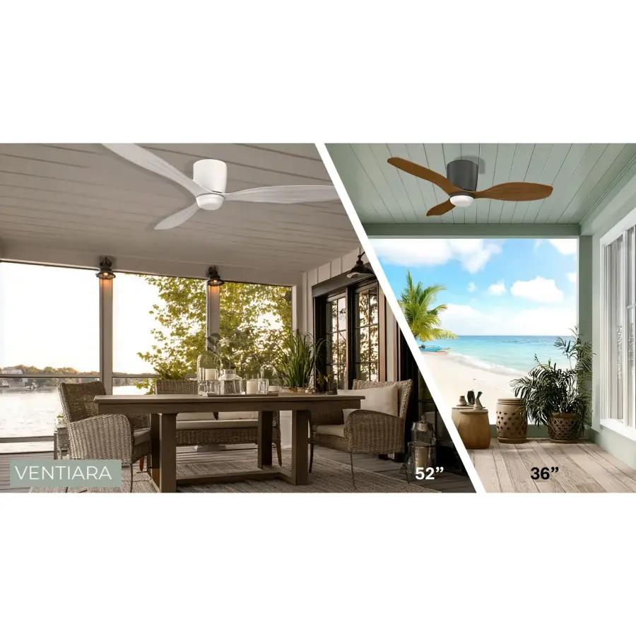 Ventiara 52" LED Flush Mount Indoor/Outdoor Ceiling Fan - Image 10