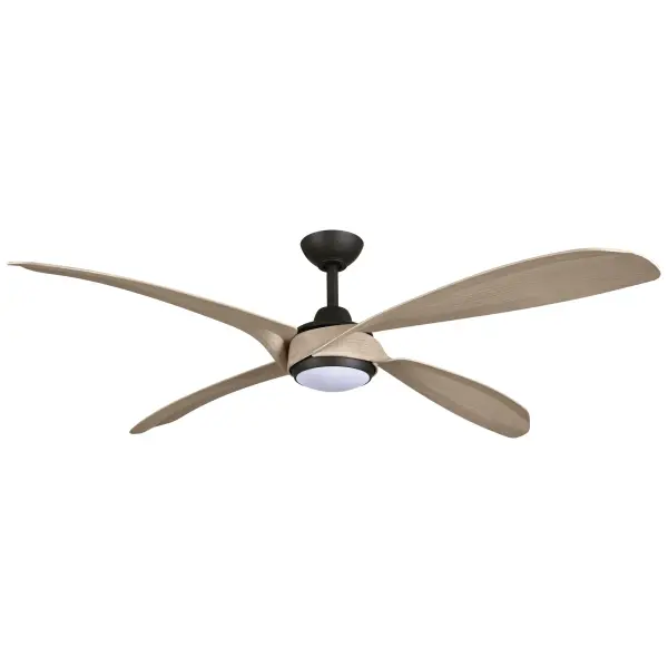 The Mortyn combines substantial airflow with integrated LED lighting in a durable indoor/outdoor design. Dark bronze finish with ashwood blades offers transitional style, while DC motor and Energy Star rating deliver efficiency.