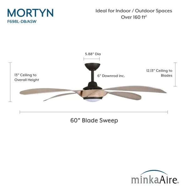 Mortyn 60" LED Indoor/Outdoor Ceiling Fan - Image 8