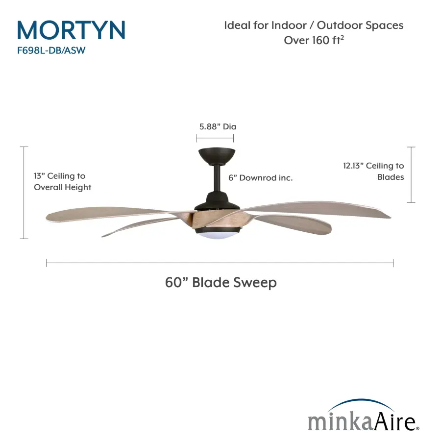 Mortyn 60" LED Indoor/Outdoor Ceiling Fan - Image 8