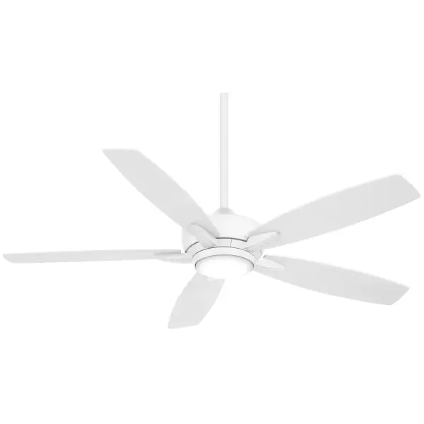 The Kelvyn combines contemporary styling with practical functionality, featuring integrated LED lighting and a sleek flat white finish. Its 52-inch blade span makes it ideal for medium to large rooms.