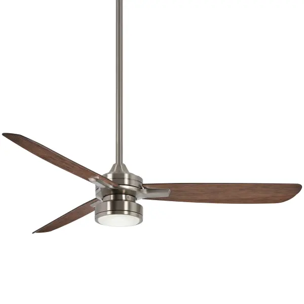 The Rudolph ceiling fan combines a sleek brushed nickel motor housing with medium maple wood-tone blades for a versatile transitional look. At 52 inches, it's ideal for large bedrooms, living rooms, and dining spaces. - alternate view