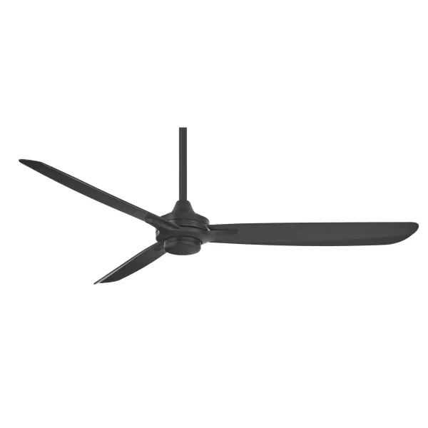 The Rudolph Wet ceiling fan combines robust outdoor performance with sleek contemporary styling. Its 60-inch blade span and DC motor deliver efficient airflow for large covered spaces, while the coal black finish adds bold visual impact.