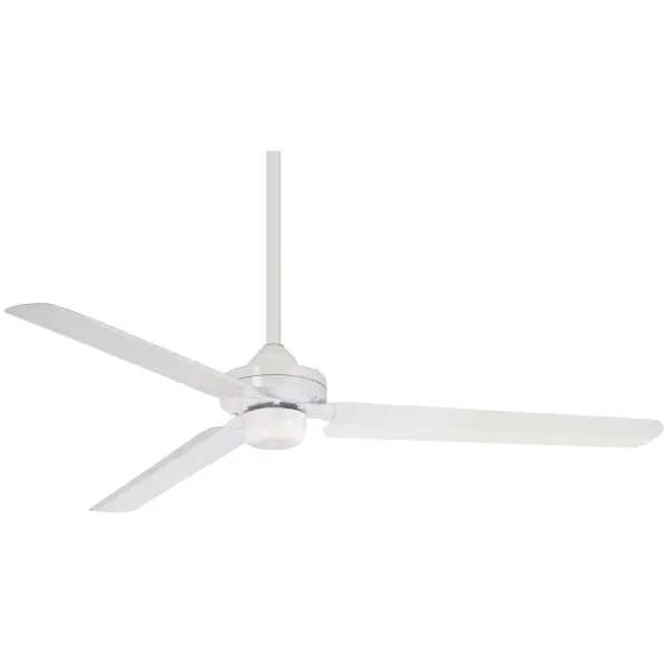 The Steal ceiling fan combines modern minimalist design with practical functionality. Its 54-inch blade span and flat white finish make it ideal for contemporary spaces needing efficient air circulation.