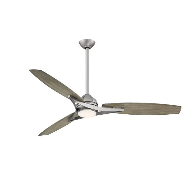 The Molino 65" smart ceiling fan combines substantial size with refined style, featuring burnished nickel finish and seashore grey blades. Integrated LED lighting with high CRI and DC motor efficiency make it ideal for large spaces.