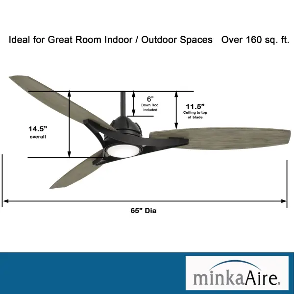 Molino 65" LED Smart Ceiling Fan with Light - Image 3