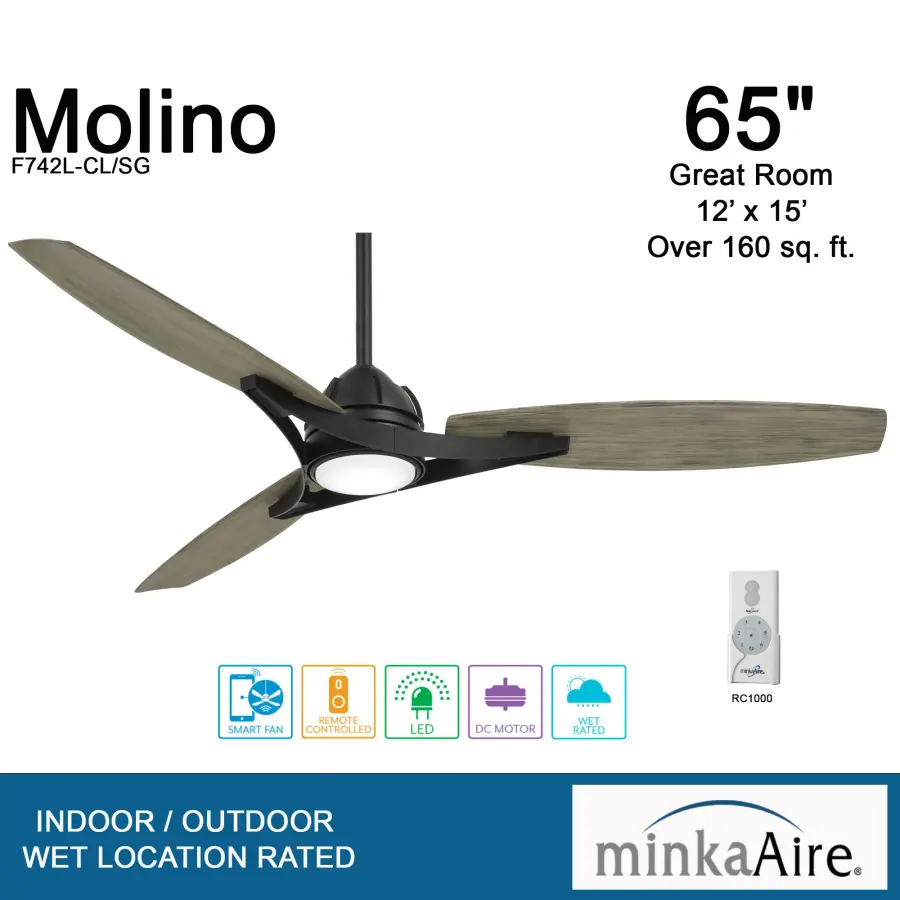Molino 65" LED Smart Ceiling Fan with Light - Image 4