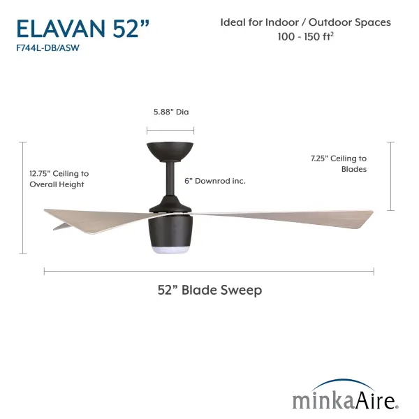 Elavan 52" LED Indoor/Outdoor Ceiling Fan - Image 7