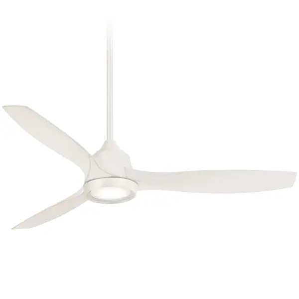 The Skyhawk combines coastal charm with modern efficiency. Hand-carved wood blades in flat white finish deliver authentic texture, while the DC motor and integrated LED provide whisper-quiet operation and energy savings.