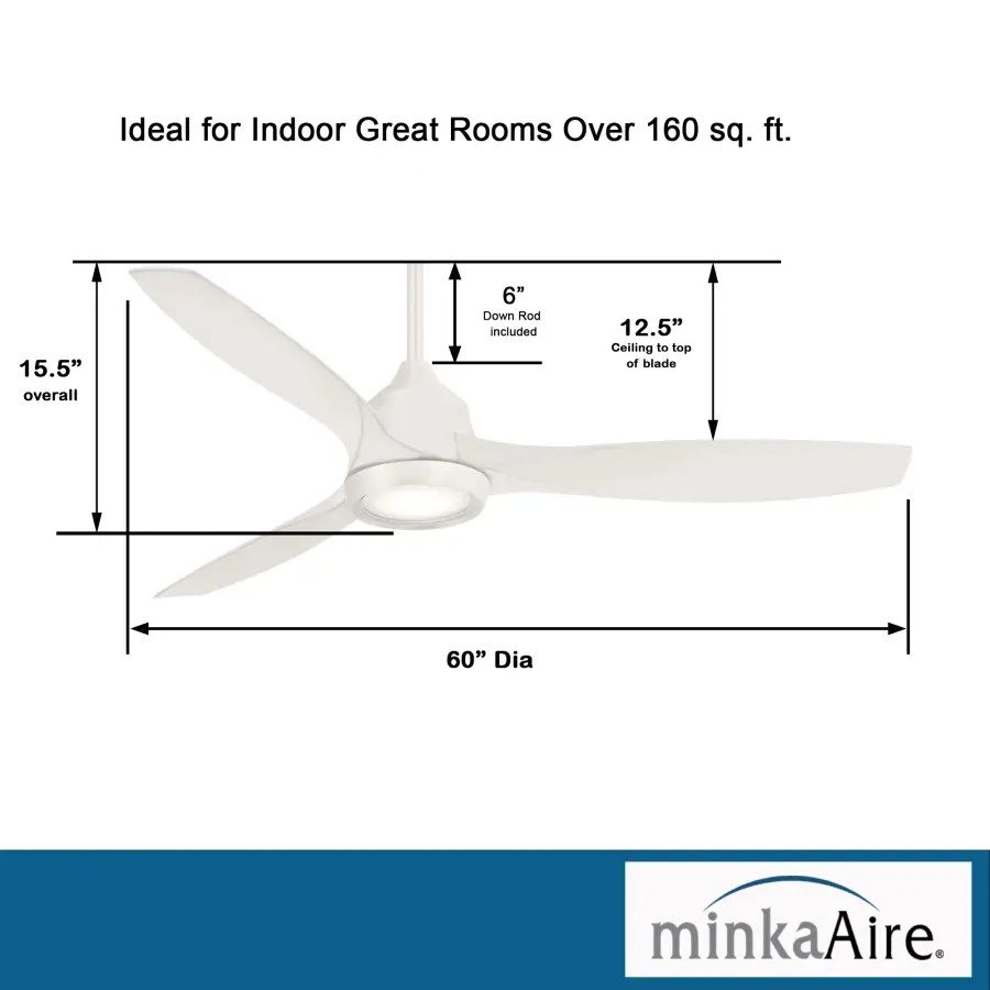 Skyhawk 60" LED Ceiling Fan with Light - Image 4