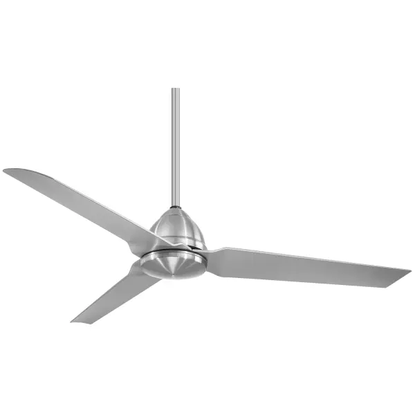The Java 54" ceiling fan combines weather-resistant construction with contemporary styling. Its brushed nickel wet finish and silver blades make it ideal for covered patios, porches, and large indoor rooms.