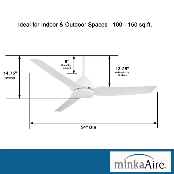 Java 54" Ceiling Fan in Flat White - Image 4