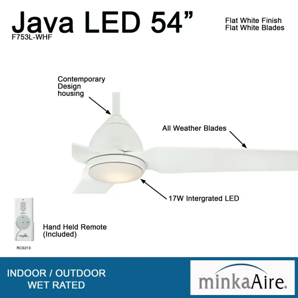 Java LED 54" Ceiling Fan with Light - Image 2