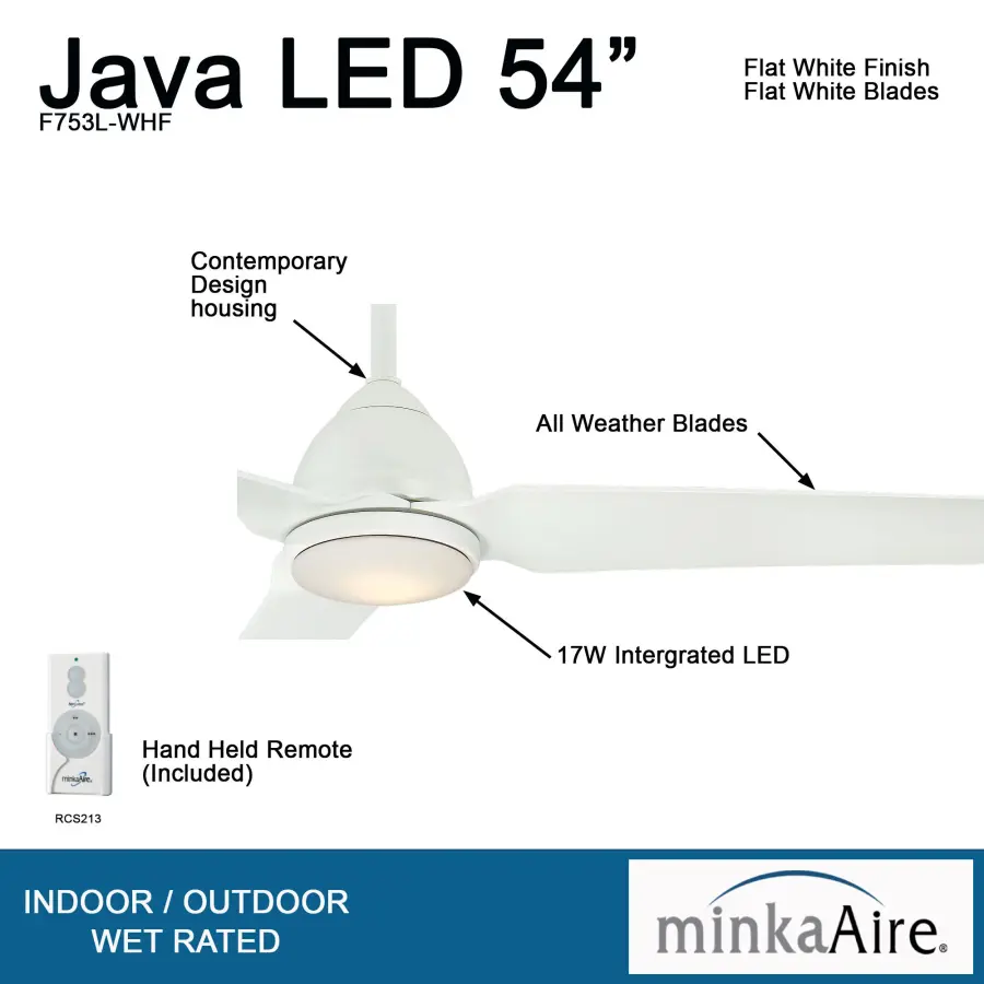 Java LED 54" Ceiling Fan with Light - Image 2
