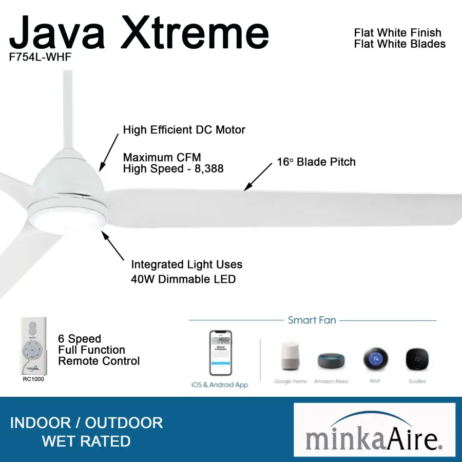 Java Xtreme 84" LED Smart Ceiling Fan - Image 2