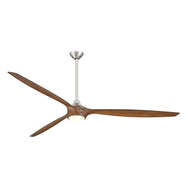 The Pierce 84" combines impressive airflow coverage with integrated LED lighting and smart controls. Distressed Koa wood blades add warmth to the brushed nickel finish, making it ideal for large, open-concept spaces.