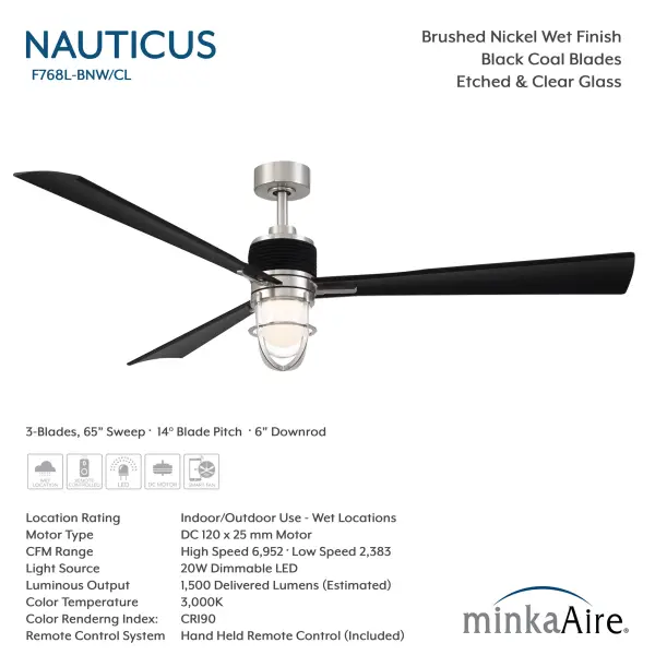 Nauticus 65" LED Smart Indoor/Outdoor Ceiling Fan - Image 6