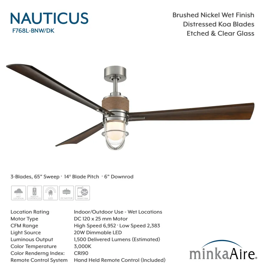 Nauticus 65" LED Smart Indoor/Outdoor Ceiling Fan - Image 6