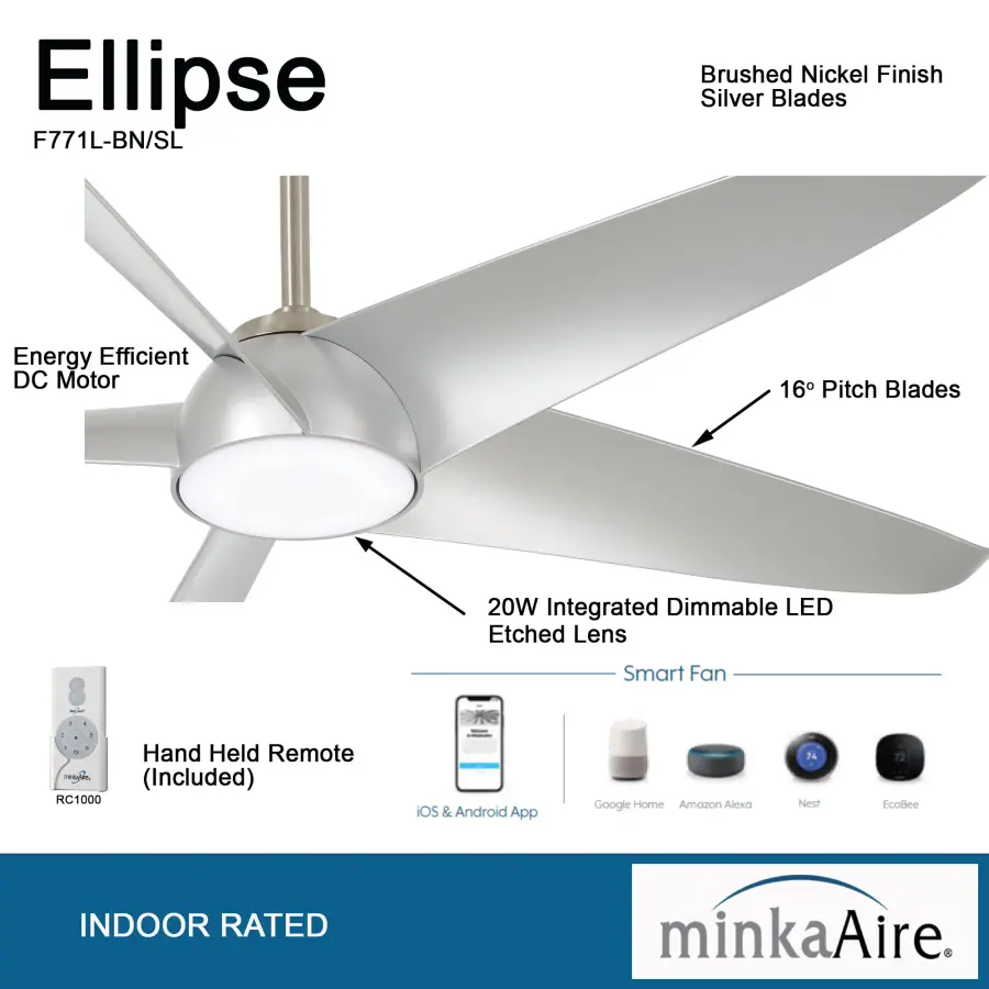Sleek 60" LED Fan with Energy-Efficient DC Motor & High-CRI Lighting - Image 2