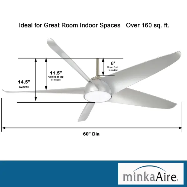 Sleek 60" LED Fan with Energy-Efficient DC Motor & High-CRI Lighting - Image 3