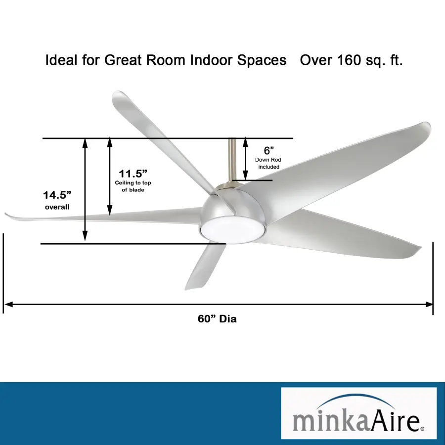 Sleek 60" LED Fan with Energy-Efficient DC Motor & High-CRI Lighting - Image 3