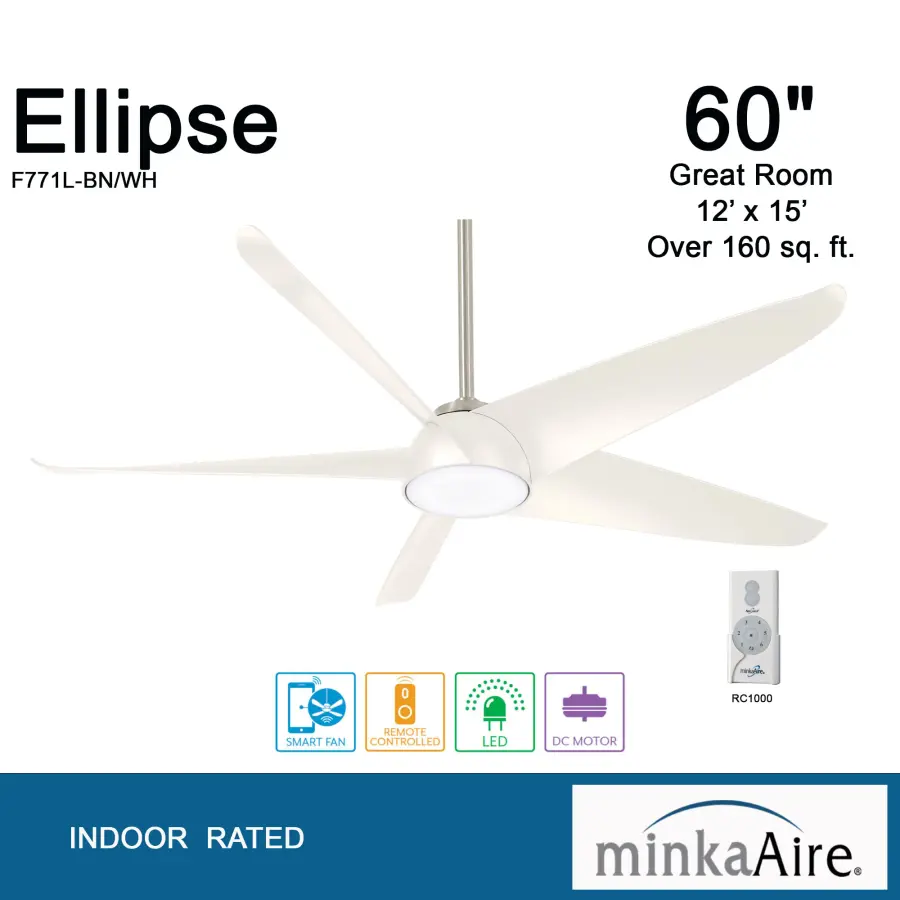 Ellipse 60" LED Ceiling Fan with Light - Image 2