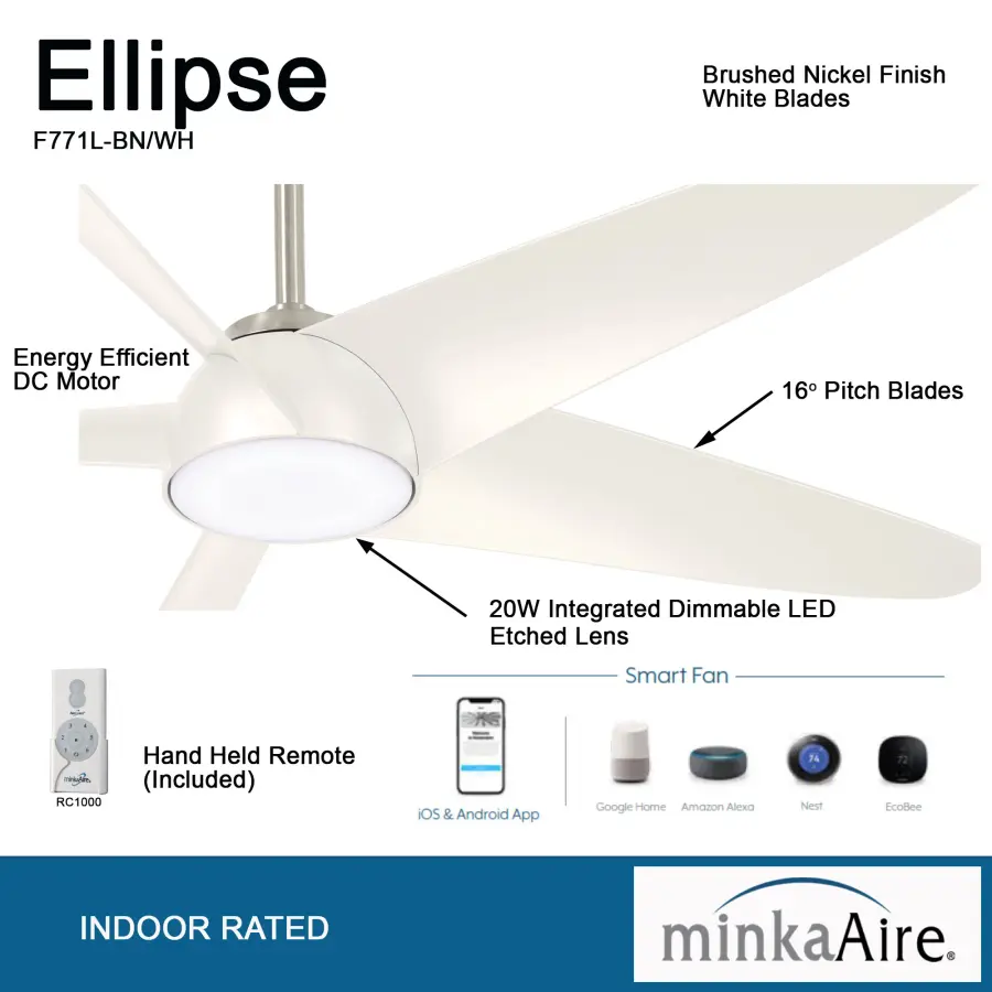 Ellipse 60" LED Ceiling Fan with Light - Image 3