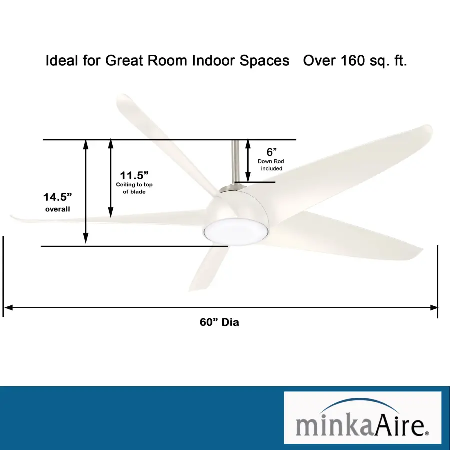 Ellipse 60" LED Ceiling Fan with Light - Image 4