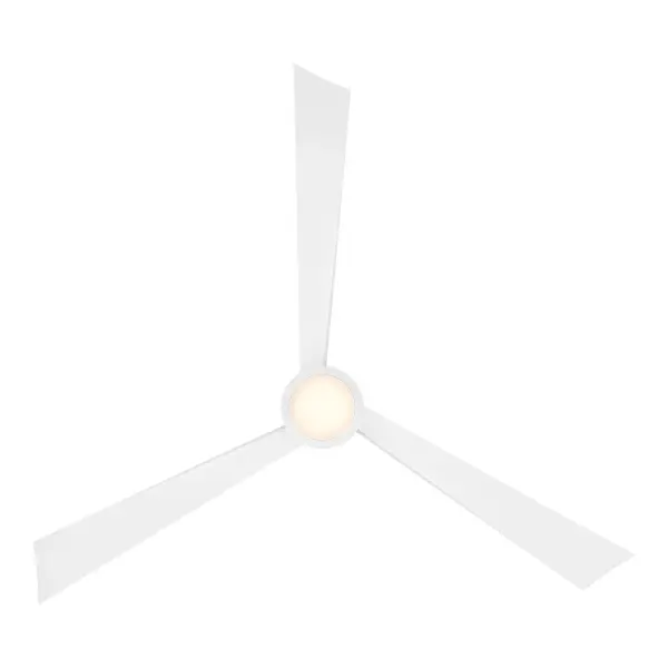 The Pike ceiling fan combines modern aesthetics with exceptional energy efficiency. Its DC motor and integrated LED lighting deliver powerful performance while the clean white finish complements any contemporary space. - alternate view