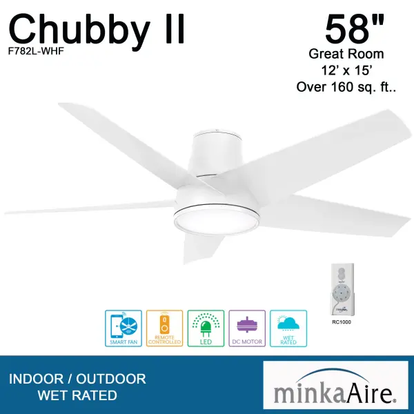 Chubby II 58" LED Smart Ceiling Fan - Image 3