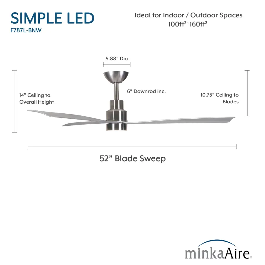 Simple 52" LED Indoor/Outdoor Ceiling Fan - Image 8