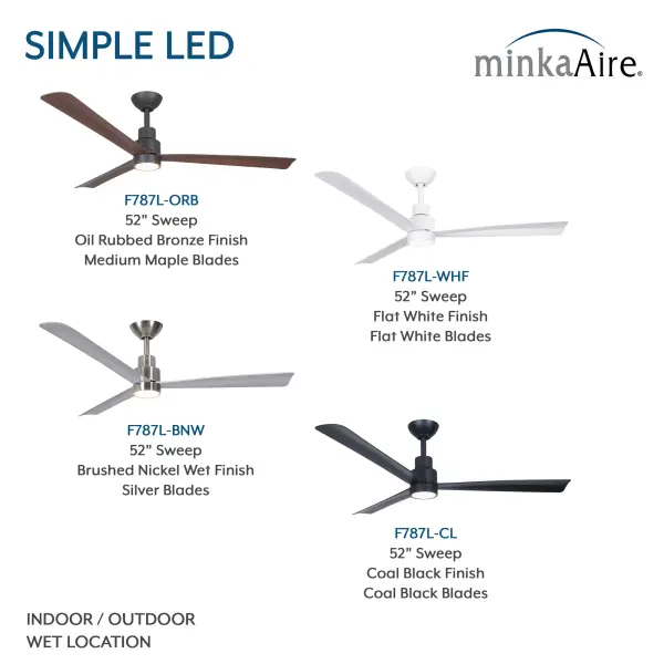 Simple 52" LED Indoor/Outdoor Ceiling Fan - Image 7