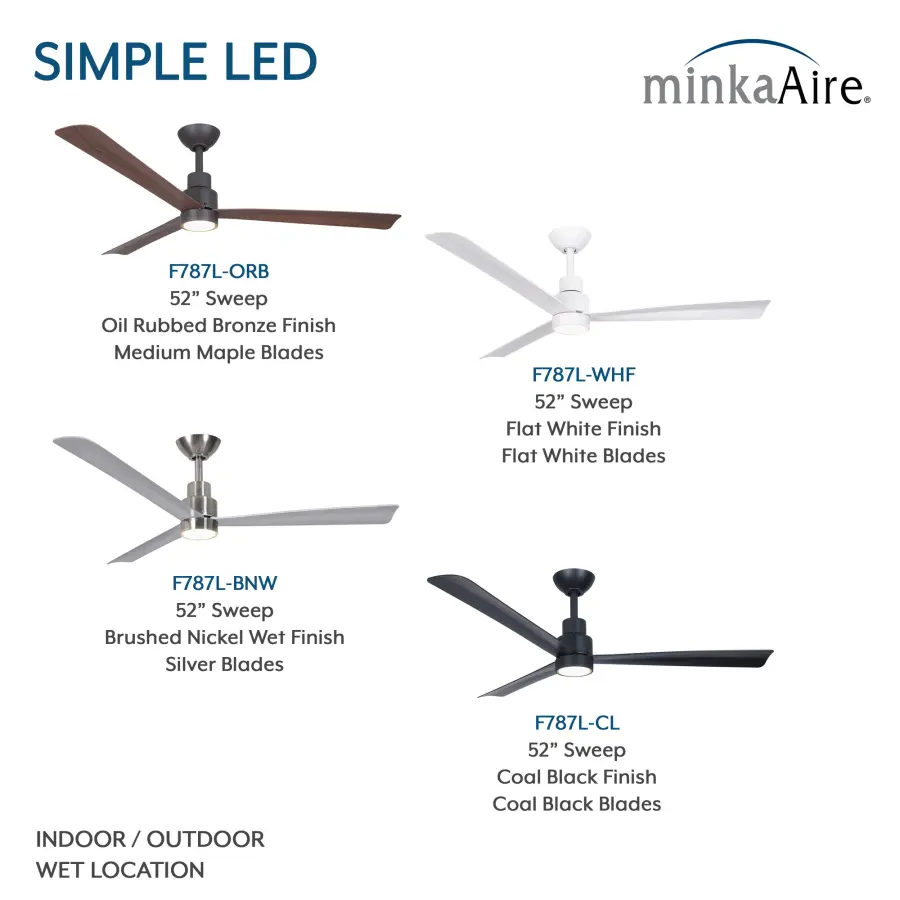 Simple 52" LED Indoor/Outdoor Ceiling Fan - Image 7