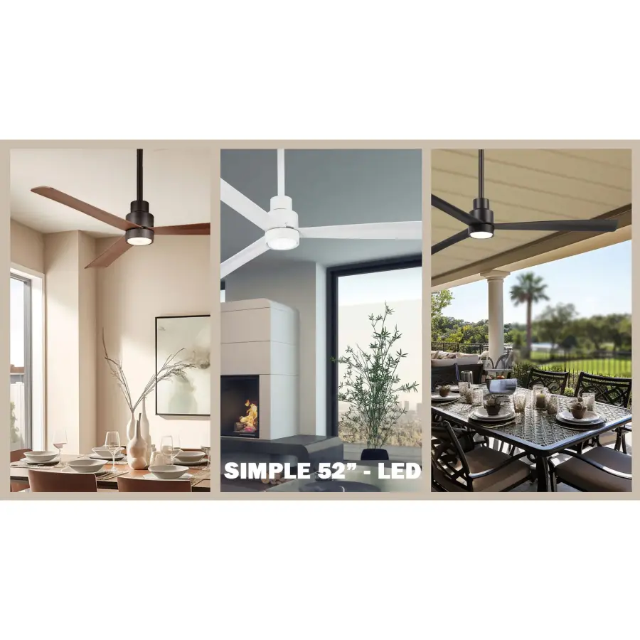 Simple 52" LED Indoor/Outdoor Ceiling Fan - Image 10