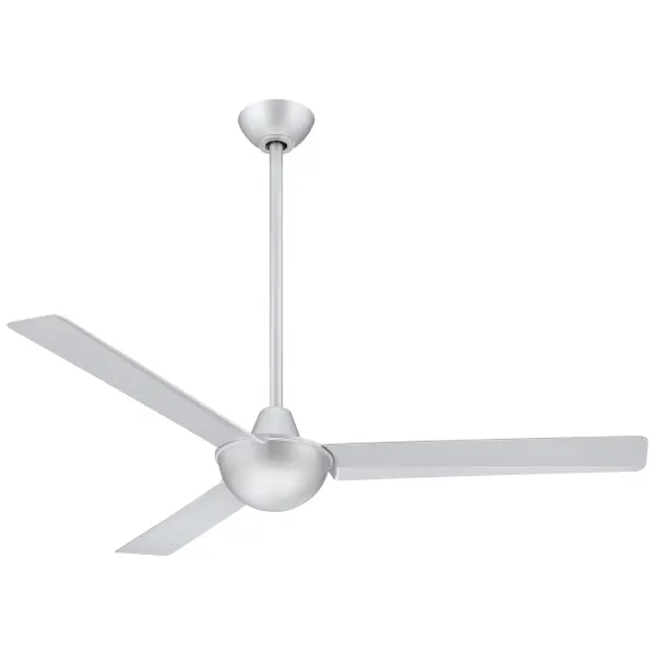 The Kewl 52" ceiling fan combines contemporary styling with practical performance. Its silver finish and 3-blade design offer efficient air circulation for large rooms while maintaining a clean, minimalist aesthetic.