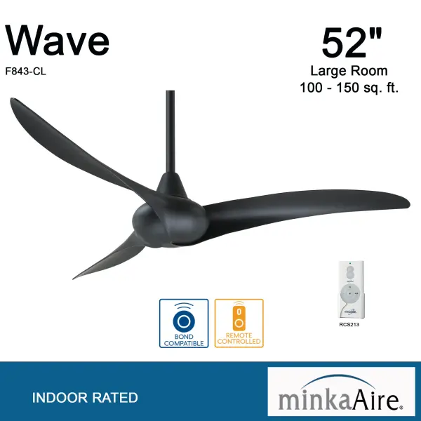 Wave 52" Ceiling Fan in Coal - Image 3