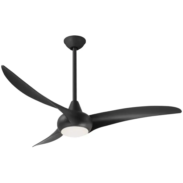 The Light Wave ceiling fan combines contemporary styling with integrated LED lighting. Its 52" blade span and Coal finish make it ideal for medium to large rooms, while the high CRI of 90 ensures excellent color rendering.