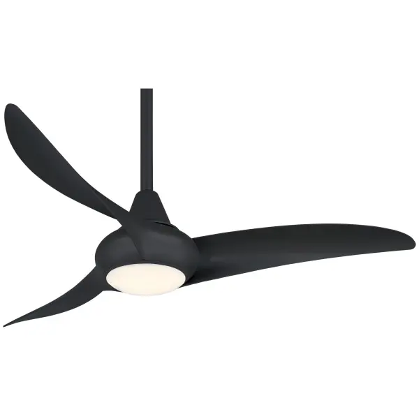 The Light Wave combines efficient cooling with exceptional LED lighting (CRI 94) in a contemporary coal finish. Its 44" blade span suits medium rooms while the frosted lens provides glare-free illumination.