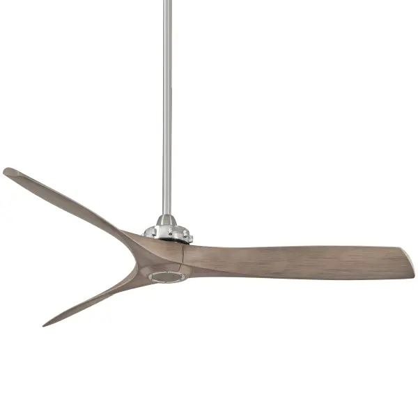 The Aviation ceiling fan delivers powerful airflow with contemporary industrial design. Its 60-inch blade span and DC motor make it ideal for large rooms, while the brushed nickel finish and ash maple blades add warmth.