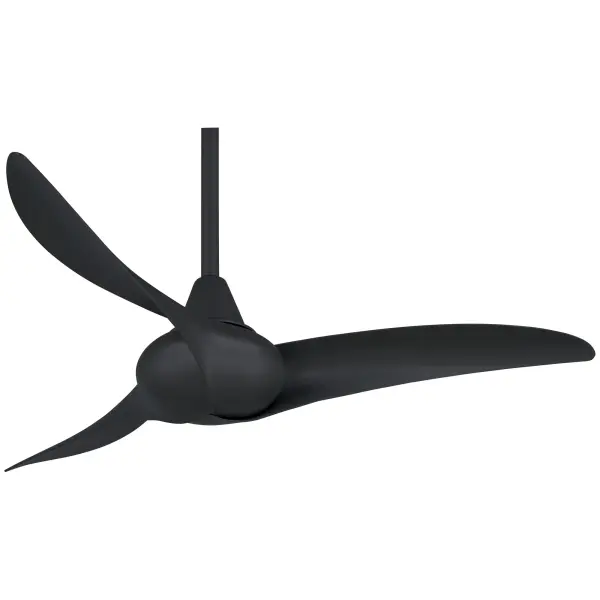 The Wave ceiling fan combines contemporary design with practical functionality in a medium 44" size. Its coal finish and clean 3-blade design suit modern interiors while providing efficient air circulation.