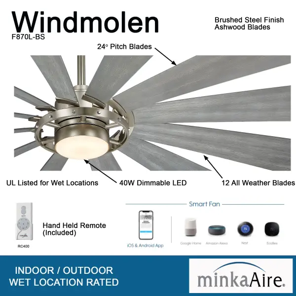 Windmolen 65" Smart LED Ceiling Fan - Image 3