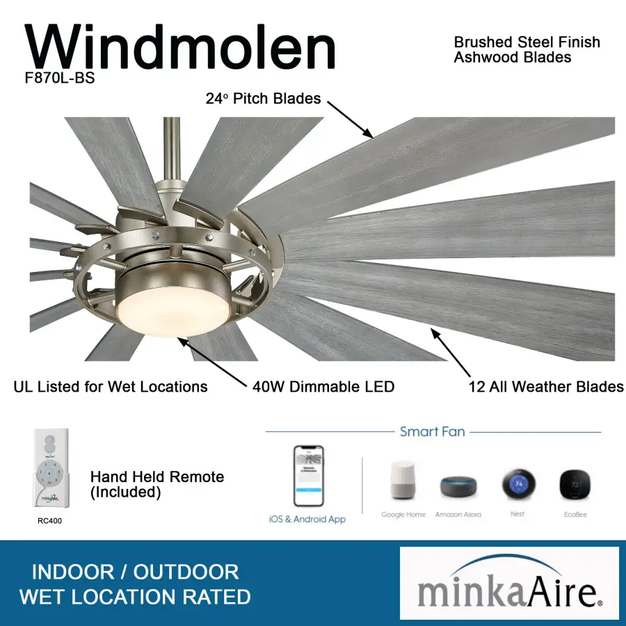 Windmolen 65" Smart LED Ceiling Fan - Image 3