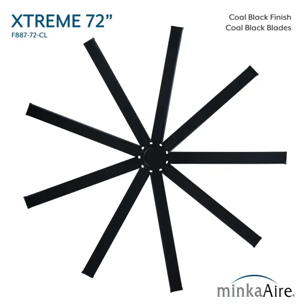 Xtreme 72" Ceiling Fan in Coal Black - Image 4