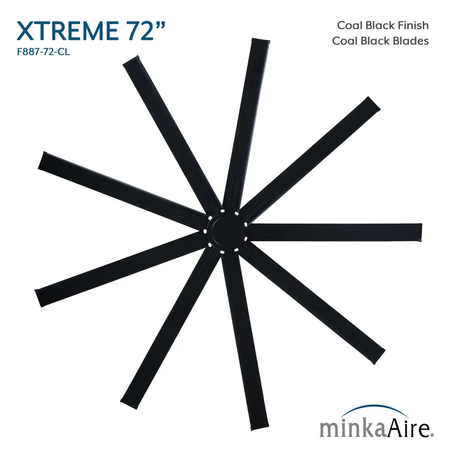 Xtreme 72" Ceiling Fan in Coal Black - Image 4