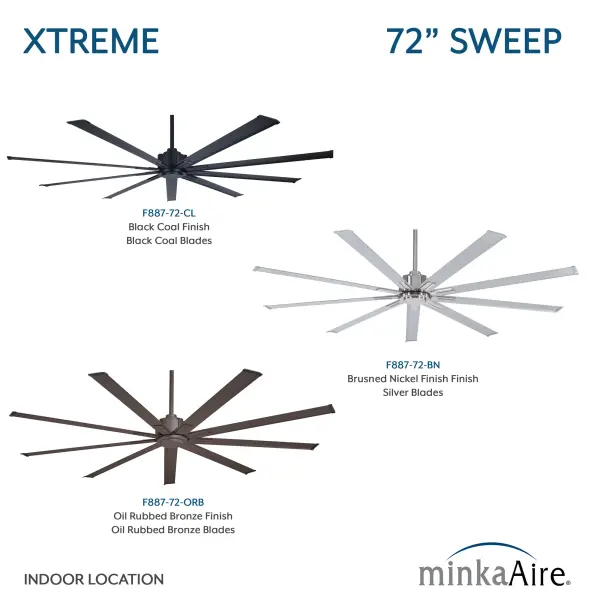 Xtreme 72" Ceiling Fan in Coal Black - Image 7