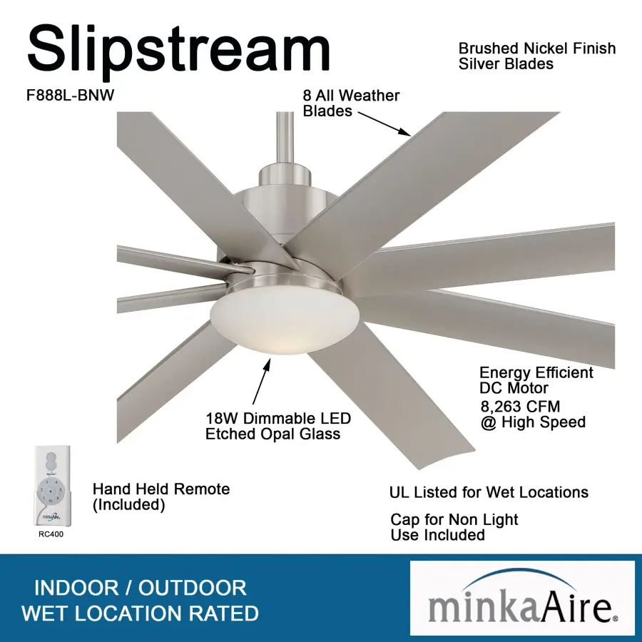 Powerful 65" Wet-Rated Fan with Integrated LED Lighting - Image 2