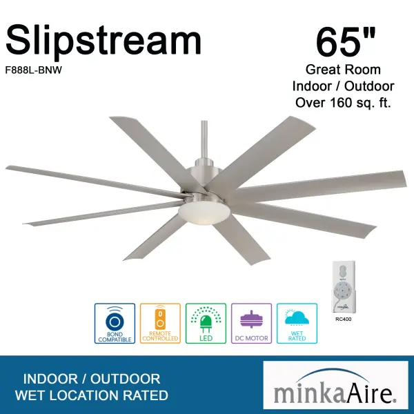 Powerful 65" Wet-Rated Fan with Integrated LED Lighting - Image 3