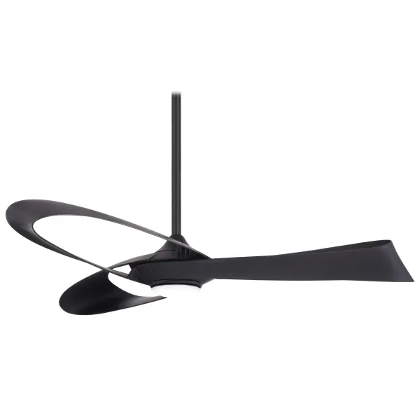 The Bowie ceiling fan combines contemporary styling with efficient DC motor technology in a bold coal finish. Its 52-inch blade span makes it ideal for medium to large rooms, delivering reliable airflow with modern aesthetics. - alternate view