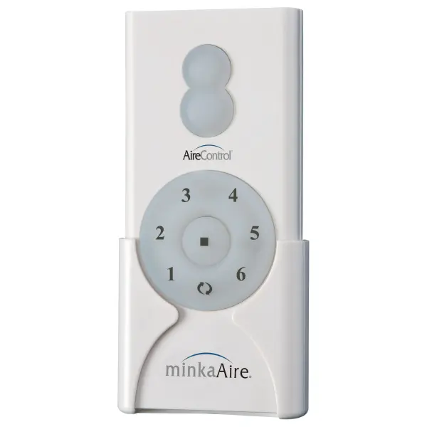 The AireControl hand held remote offers convenient wireless control of your ceiling fan from anywhere in the room. Compact and lightweight design makes it easy to store on a nightstand or coffee table.